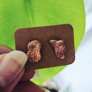 Copper Nugget Stud Earrings